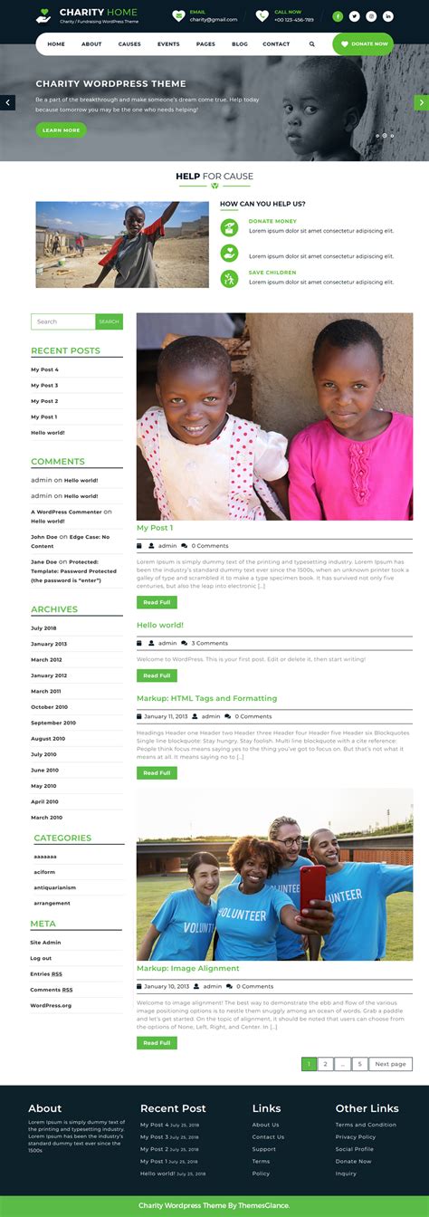 wordpress for charities